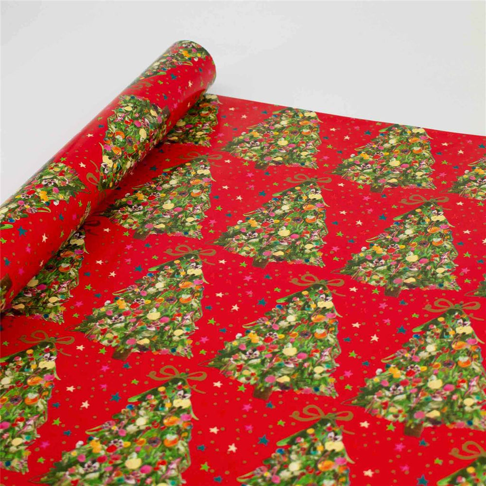 Christmas Tree Red Wrapping Paper