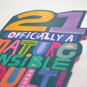 Funny 21st Birthday Card