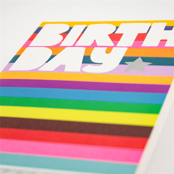 Birthday Card Rainbow Stripe Design