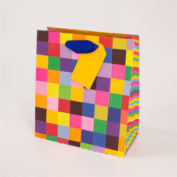 Colourful Check Medium Gift Bag