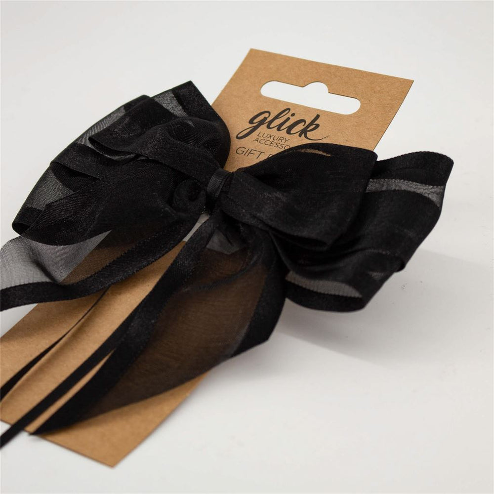 Black Satin Luxury Bow