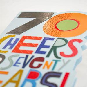 Colourful 70th Birthday Card