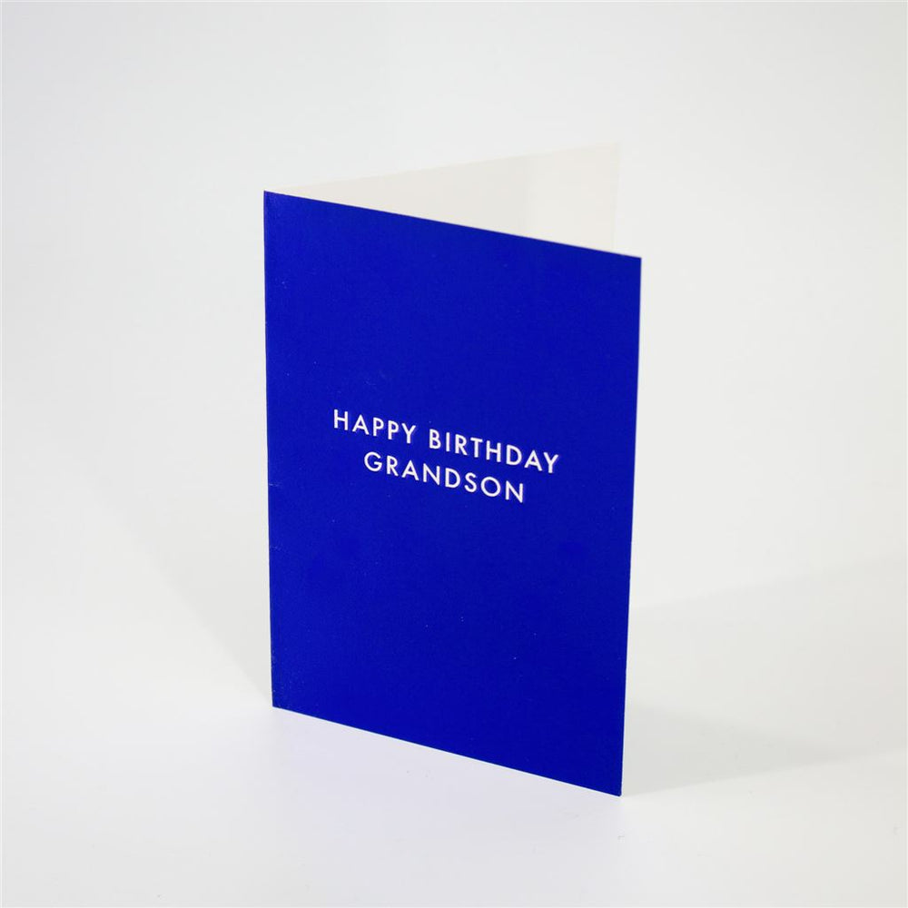 Bold Blue Foil Grandson Card