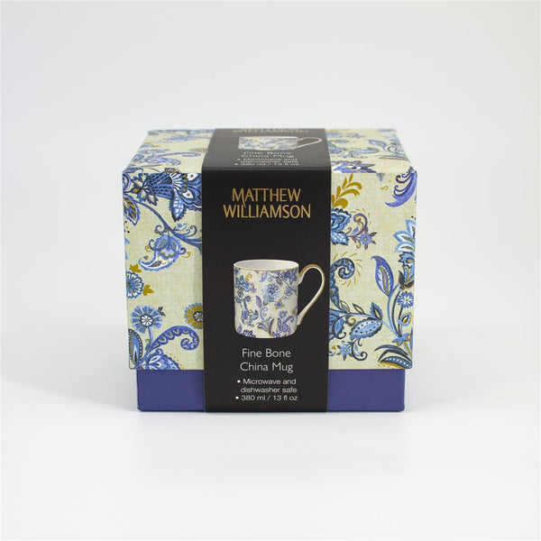 Paisley Blue Fine Bone China Mug