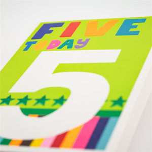 5th Birthday Card with Bold Number
