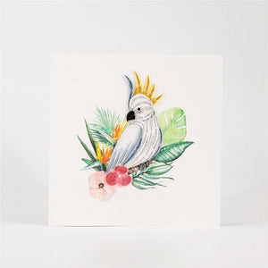 Handmade Quilled Cockatoo Card