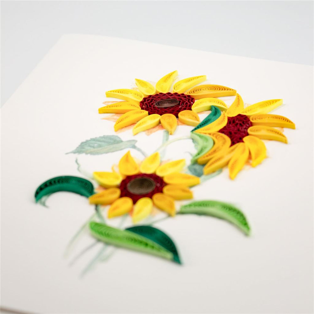 Handmade Quilled Sunflower Card