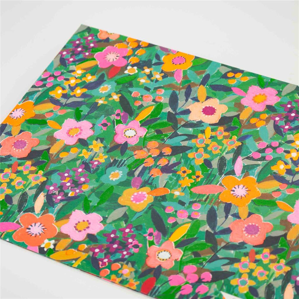 Green Floral Folded Wrapping Paper