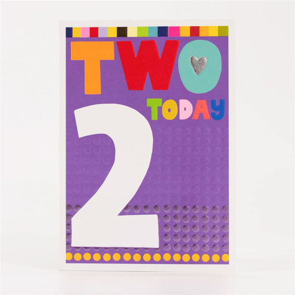 2nd Birthday Card with Bold Number