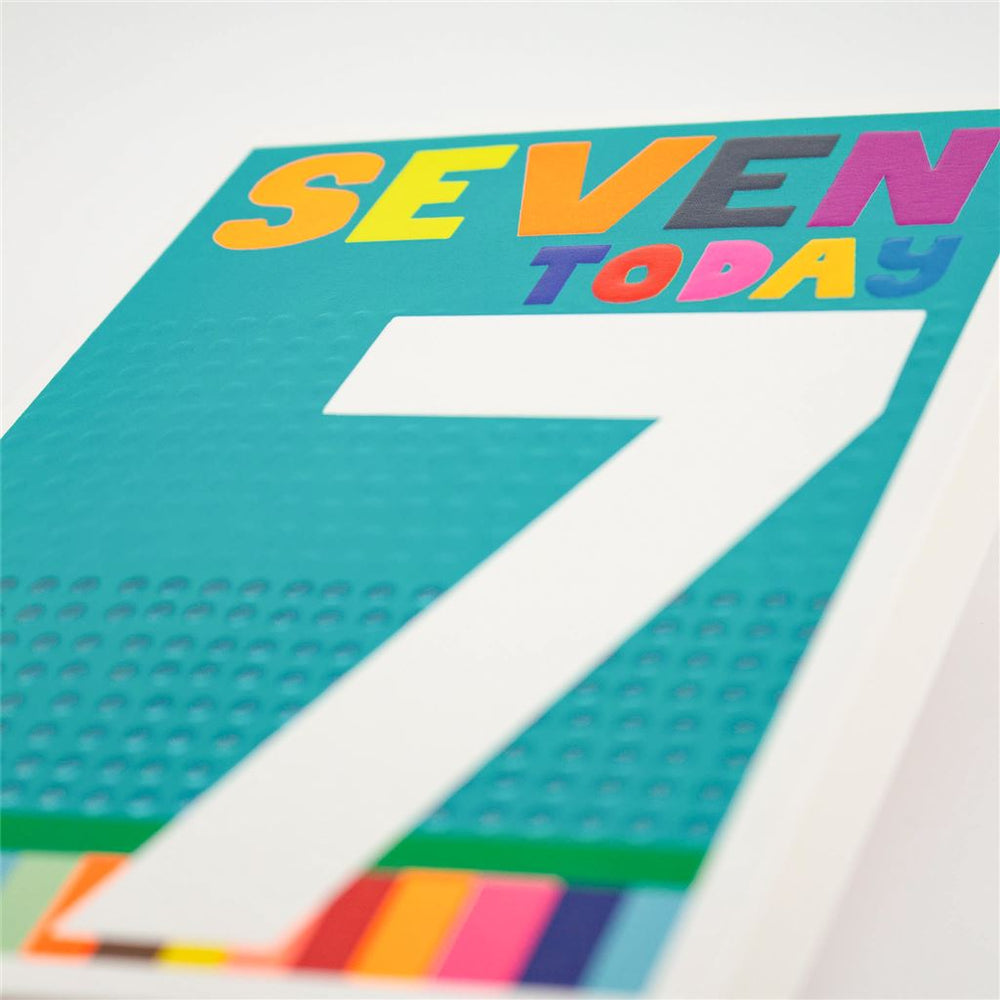 7th Birthday Card with Bold Number