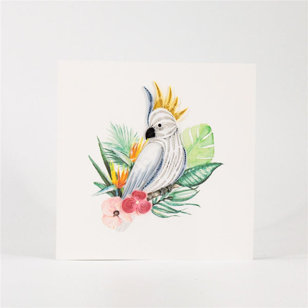 Handmade Quilled Cockatoo Card