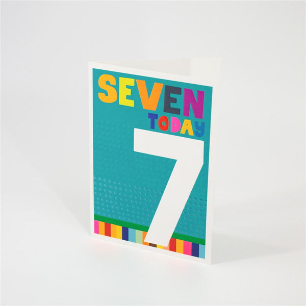 7th Birthday Card with Bold Number