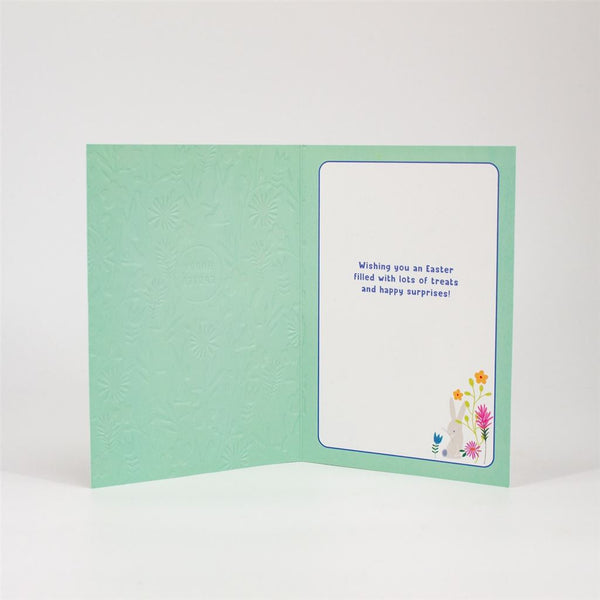 Happy Easter Bunny Floral Greeting Card