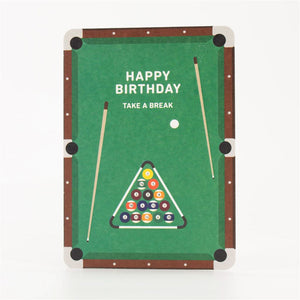 Pool Table Shape Cut Birthday Card