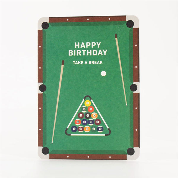 Pool Table Shape Cut Birthday Card