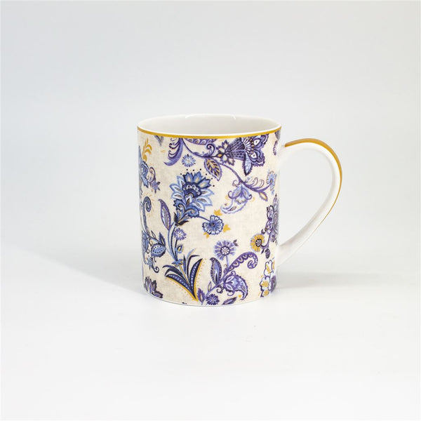 Paisley Blue Fine Bone China Mug