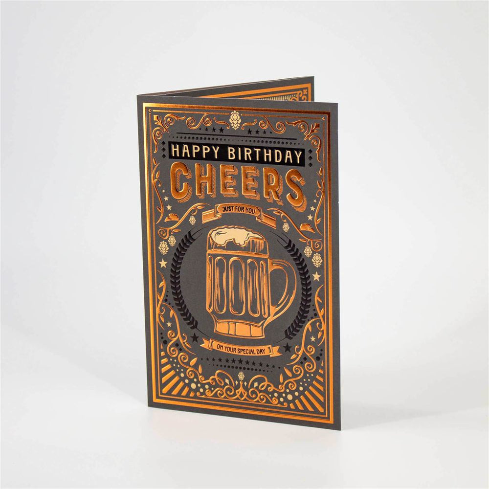 Copper Foil Beer Mug Birthday Card