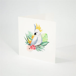 Handmade Quilled Cockatoo Card