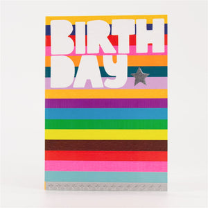 Birthday Card Rainbow Stripe Design
