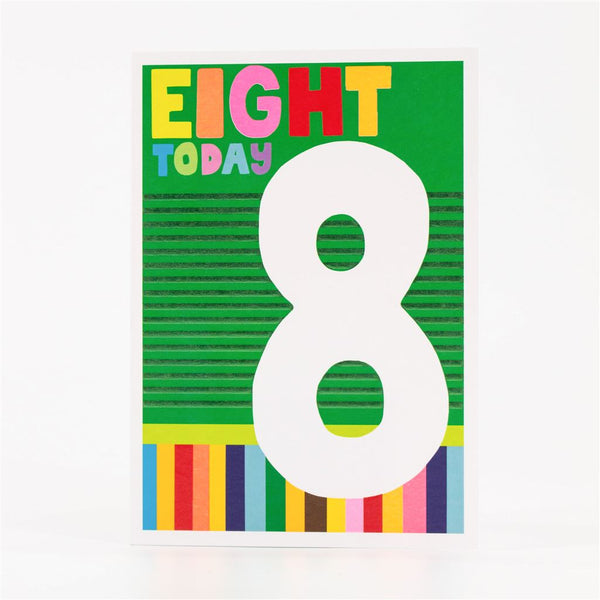 8th Birthday Card with Bold Number
