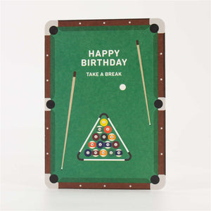 Pool Table Shape Cut Birthday Card