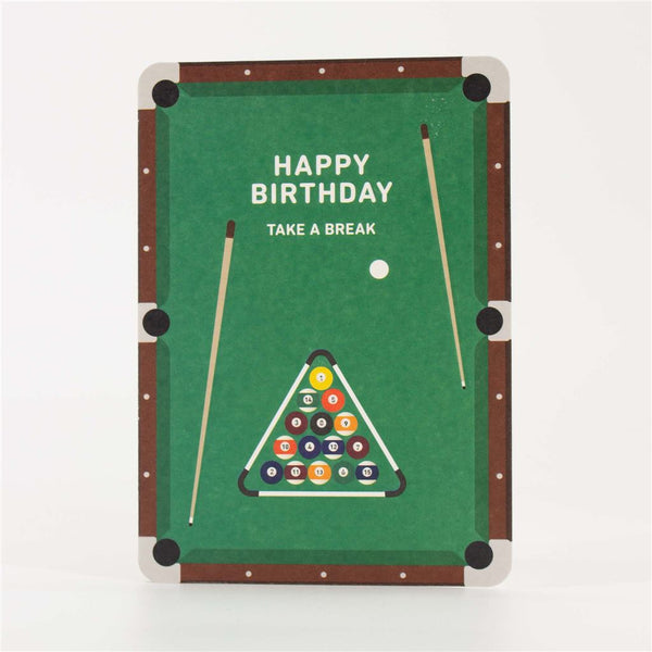 Pool Table Shape Cut Birthday Card