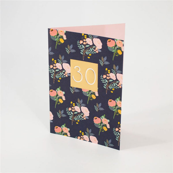 Modern Floral 30th Birthday Card