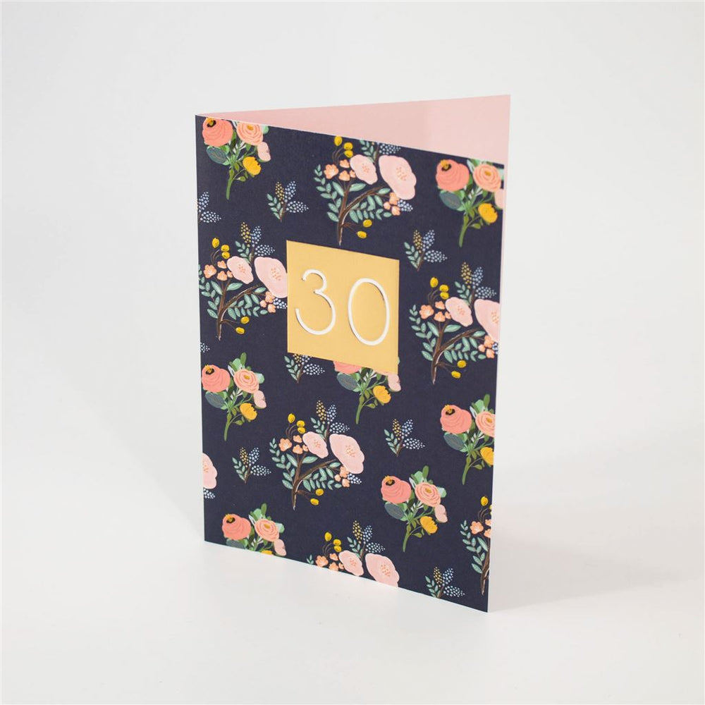 Modern Floral 30th Birthday Card