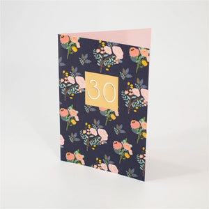 Modern Floral 30th Birthday Card