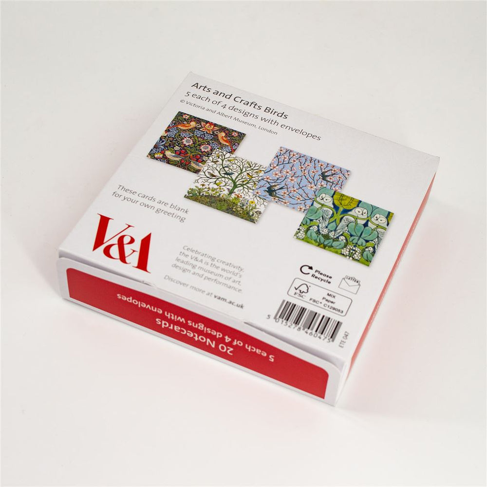 Arts & Crafts Birds Notecard Set - Pack of 20