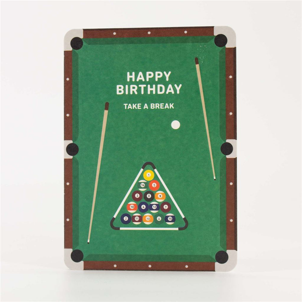 Pool Table Shape Cut Birthday Card