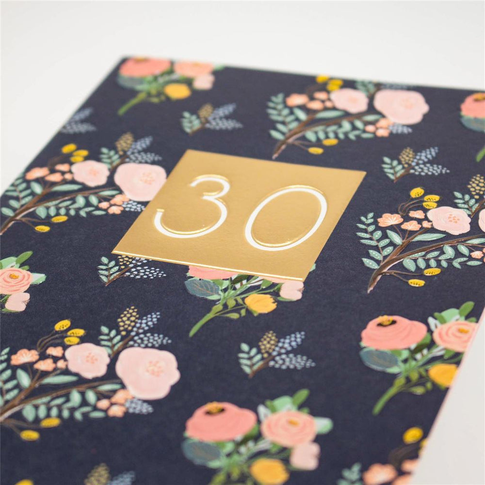 Modern Floral 30th Birthday Card