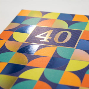 Geometric 40th Birthday Card