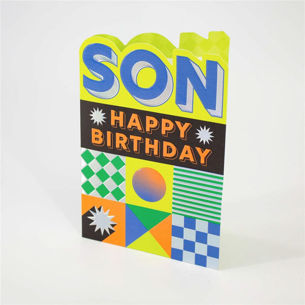 Shaped Cut Happy Birthday Card for Son