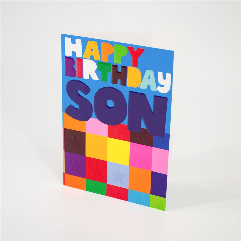 Birthday Card for Son with Star Pattern