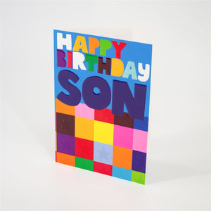 Birthday Card for Son with Star Pattern