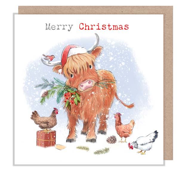 Highland Cow Christmas Card