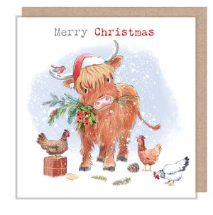 Highland Cow Christmas Card