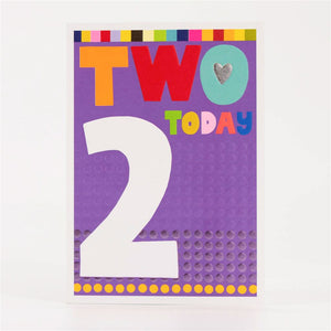 2nd Birthday Card with Bold Number