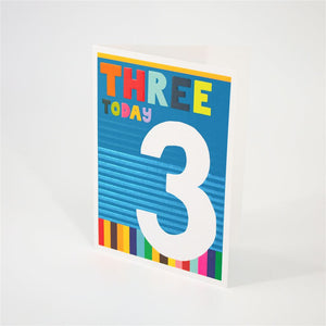 3rd Birthday Card with Bold Number
