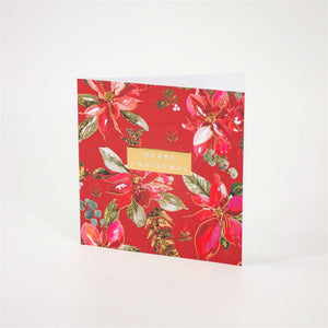 Boxed Christmas Card Red Poinsettia