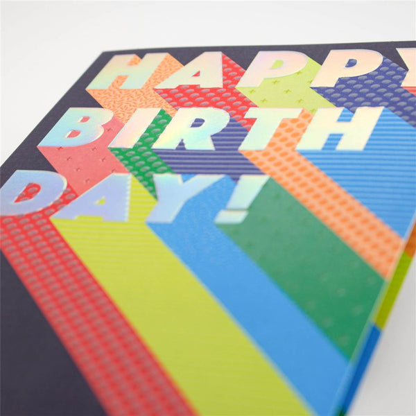 Stripe Happy Birthday Card