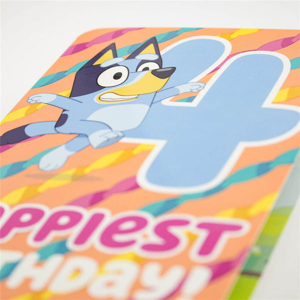 Bluey 4th Birthday Card