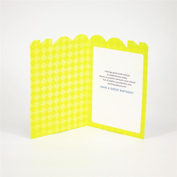 Shaped Cut Happy Birthday Card for Son