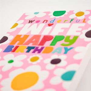 Happy Birthday Wife Floral Card