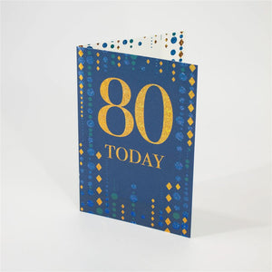 Geometric 80th Birthday Card