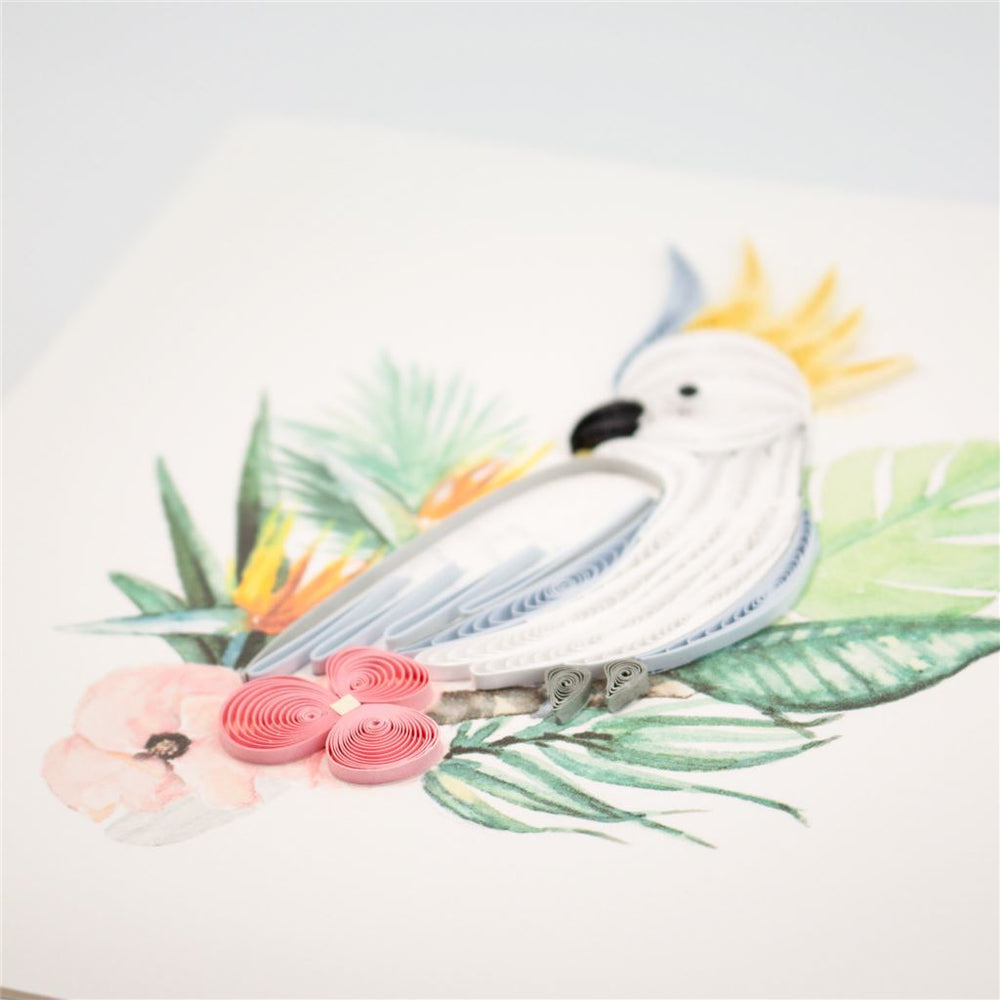 Handmade Quilled Cockatoo Card