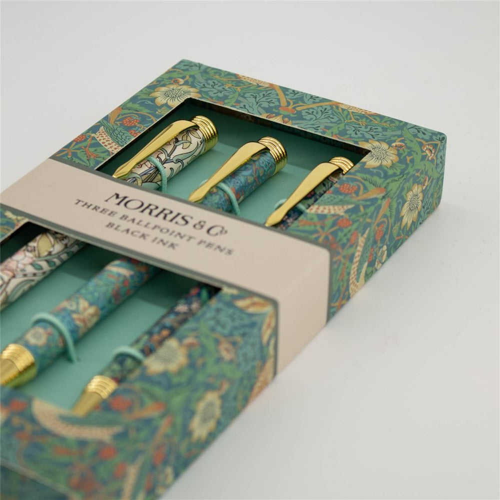William Morris 3 Pack Pink Ballpoint Pen Set