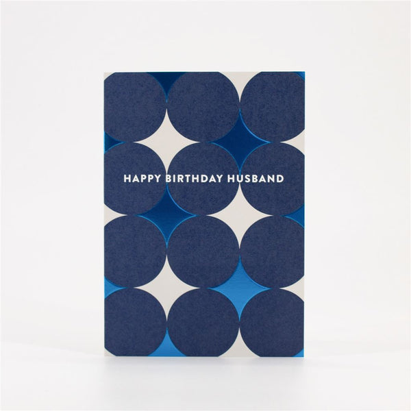 Vibrant Blue Circle Husband Card