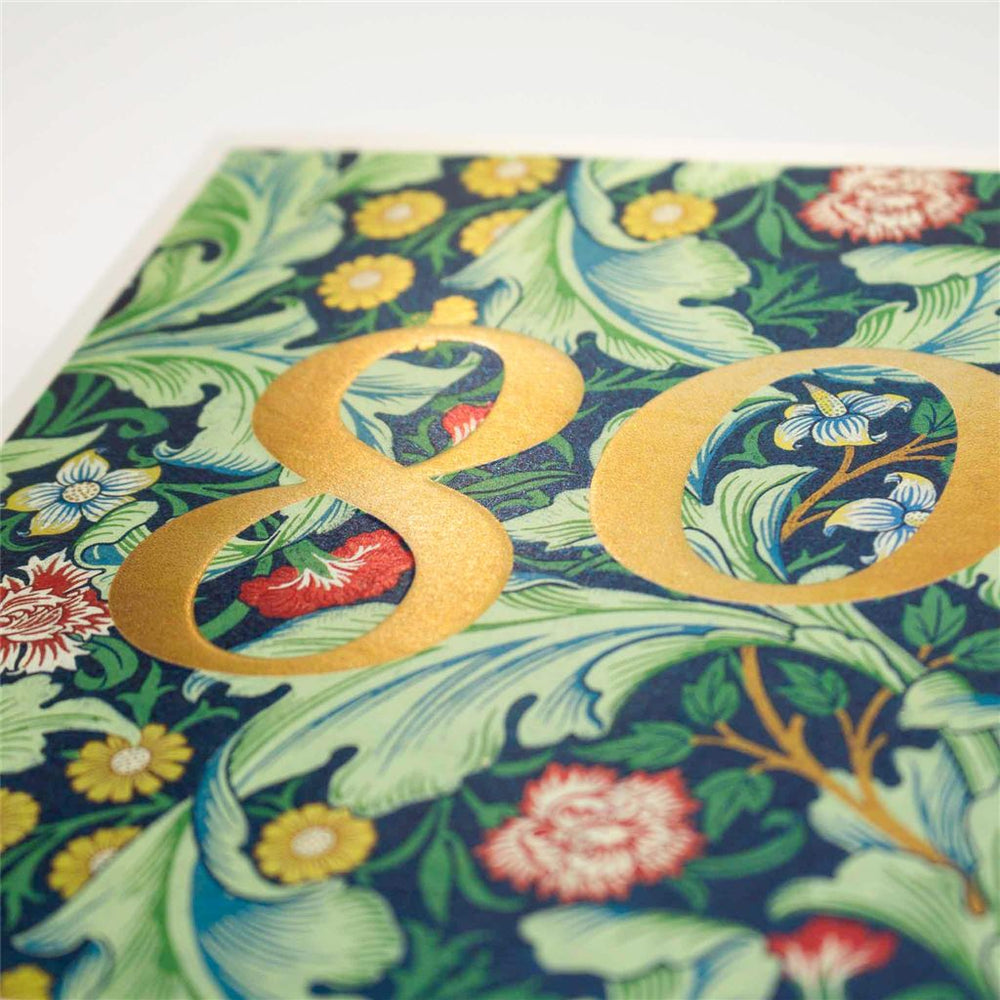 Floral 80th Birthday Card